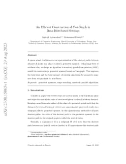 An Efficient Construction of Yao-Graph in Data-Distributed Settings