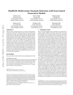 MadSGM: Multivariate Anomaly Detection with Score-based Generative
  Models