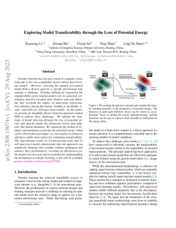 Exploring Model Transferability through the Lens of Potential Energy