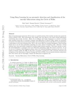 Using deep learning for an automatic detection and classification of the
  vascular bifurcations along the Circle of Willis