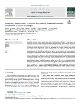 Uncertainty Aware Training to Improve Deep Learning Model Calibration
  for Classification of Cardiac MR Images
