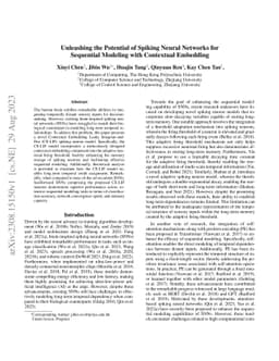 Unleashing the Potential of Spiking Neural Networks for Sequential
  Modeling with Contextual Embedding