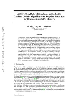 ABS-SGD: A Delayed Synchronous Stochastic Gradient Descent Algorithm
  with Adaptive Batch Size for Heterogeneous GPU Clusters