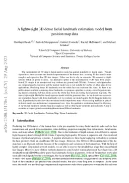 A lightweight 3D dense facial landmark estimation model from position
  map data