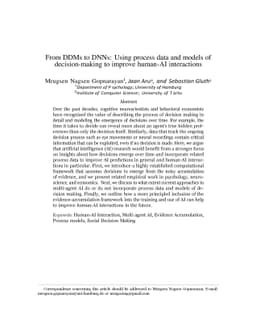 From DDMs to DNNs: Using process data and models of decision-making to
  improve human-AI interactions