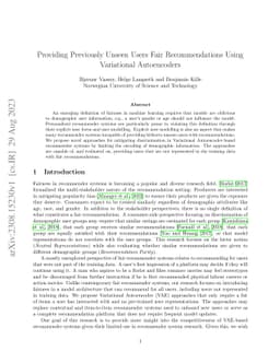 Providing Previously Unseen Users Fair Recommendations Using Variational
  Autoencoders