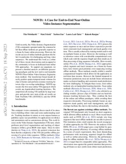 NOVIS: A Case for End-to-End Near-Online Video Instance Segmentation