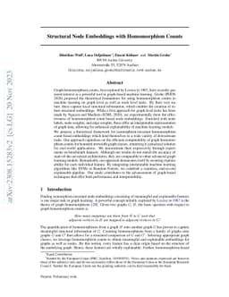 Structural Node Embeddings with Homomorphism Counts