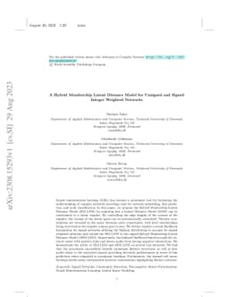 A Hybrid Membership Latent Distance Model for Unsigned and Signed
  Integer Weighted Networks