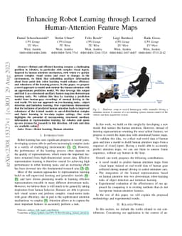 Enhancing Robot Learning through Learned Human-Attention Feature Maps