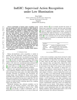 IndGIC: Supervised Action Recognition under Low Illumination