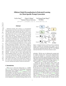 Efficient Model Personalization in Federated Learning via
  Client-Specific Prompt Generation