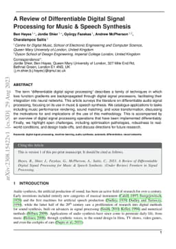 A Review of Differentiable Digital Signal Processing for Music & Speech
  Synthesis