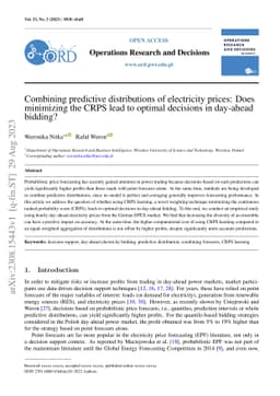 Combining predictive distributions of electricity prices: Does
  minimizing the CRPS lead to optimal decisions in day-ahead bidding?