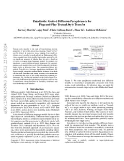 ParaGuide: Guided Diffusion Paraphrasers for Plug-and-Play Textual Style
  Transfer