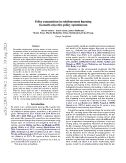 Policy composition in reinforcement learning via multi-objective policy
  optimization