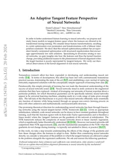An Adaptive Tangent Feature Perspective of Neural Networks
