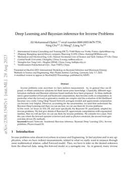 Deep Learning and Bayesian inference for Inverse Problems