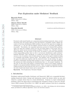 Pure Exploration under Mediators' Feedback