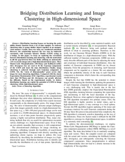 Bridging Distribution Learning and Image Clustering in High-dimensional
  Space