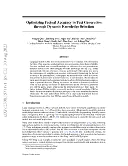 Optimizing Factual Accuracy in Text Generation through Dynamic Knowledge
  Selection