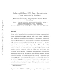 Background Debiased SAR Target Recognition via Causal Interventional
  Regularizer