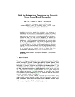 AGS: An Dataset and Taxonomy for Domestic Scene Sound Event Recognition