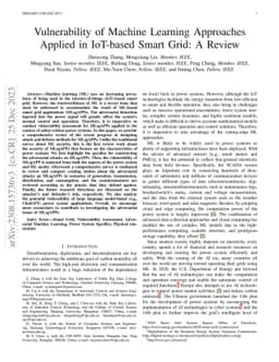 Vulnerability of Machine Learning Approaches Applied in IoT-based Smart
  Grid: A Review