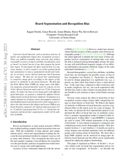 Beard Segmentation and Recognition Bias