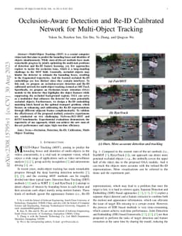Occlusion-Aware Detection and Re-ID Calibrated Network for Multi-Object
  Tracking
