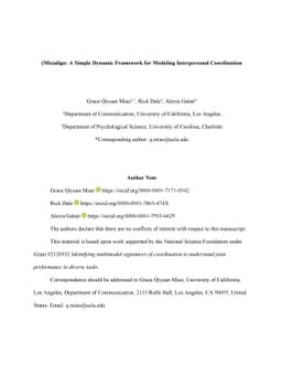 (Mis)align: A Simple Dynamic Framework for Modeling Interpersonal
  Coordination