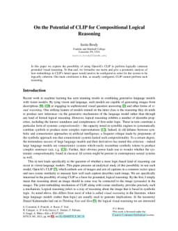 On the Potential of CLIP for Compositional Logical Reasoning