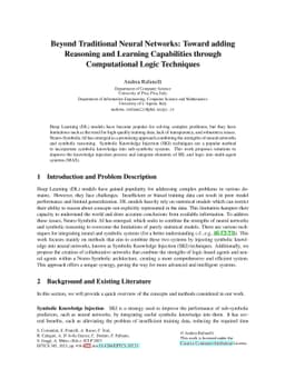 Beyond Traditional Neural Networks: Toward adding Reasoning and Learning
  Capabilities through Computational Logic Techniques