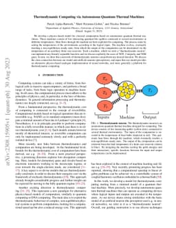Thermodynamic Computing via Autonomous Quantum Thermal Machines