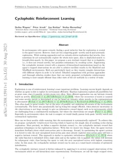 Cyclophobic Reinforcement Learning