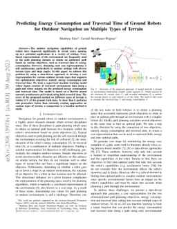 Predicting Energy Consumption and Traversal Time of Ground Robots for
  Outdoor Navigation on Multiple Types of Terrain