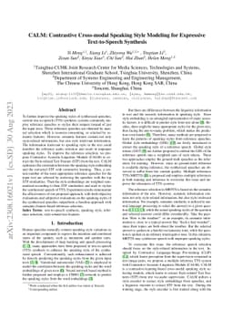 CALM: Contrastive Cross-modal Speaking Style Modeling for Expressive
  Text-to-Speech Synthesis