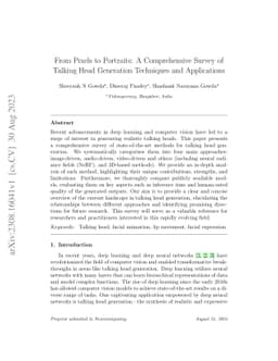 From Pixels to Portraits: A Comprehensive Survey of Talking Head
  Generation Techniques and Applications