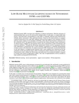 Low-Rank Multitask Learning based on Tensorized SVMs and LSSVMs