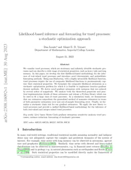 Likelihood-based inference and forecasting for trawl processes: a
  stochastic optimization approach