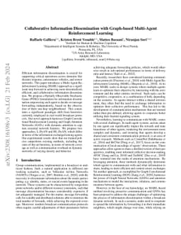 Collaborative Information Dissemination with Graph-based Multi-Agent
  Reinforcement Learning