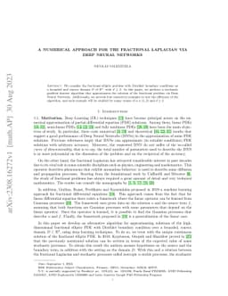 A numerical approach for the fractional Laplacian via deep neural
  networks