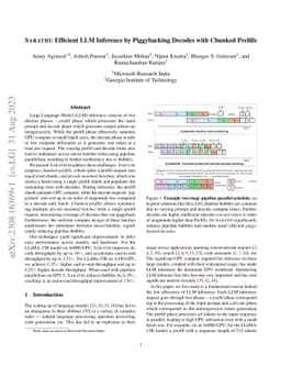 SARATHI: Efficient LLM Inference by Piggybacking Decodes with Chunked
  Prefills
