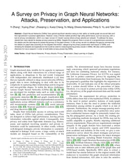 A Survey on Privacy in Graph Neural Networks: Attacks, Preservation, and
  Applications