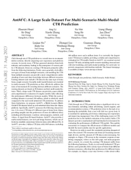 AntM$^{2}$C: A Large Scale Dataset For Multi-Scenario Multi-Modal CTR
  Prediction
