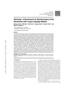BioCoder: A Benchmark for Bioinformatics Code Generation with Large
  Language Models