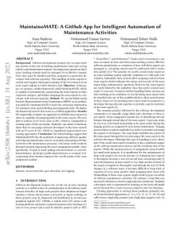 MaintainoMATE: A GitHub App for Intelligent Automation of Maintenance
  Activities
