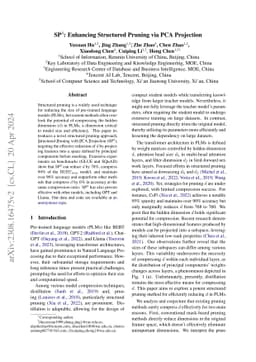 $\rm SP^3$: Enhancing Structured Pruning via PCA Projection