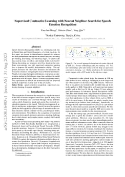 Supervised Contrastive Learning with Nearest Neighbor Search for Speech
  Emotion Recognition