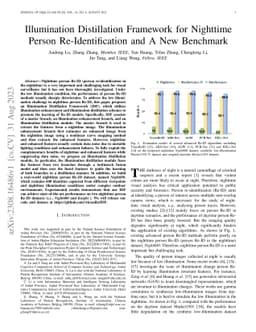 Illumination Distillation Framework for Nighttime Person
  Re-Identification and A New Benchmark